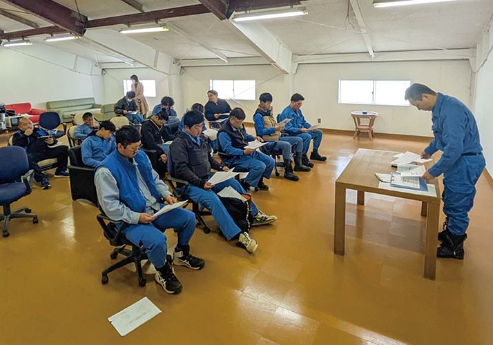 月1回、安全のための集会を開催しています